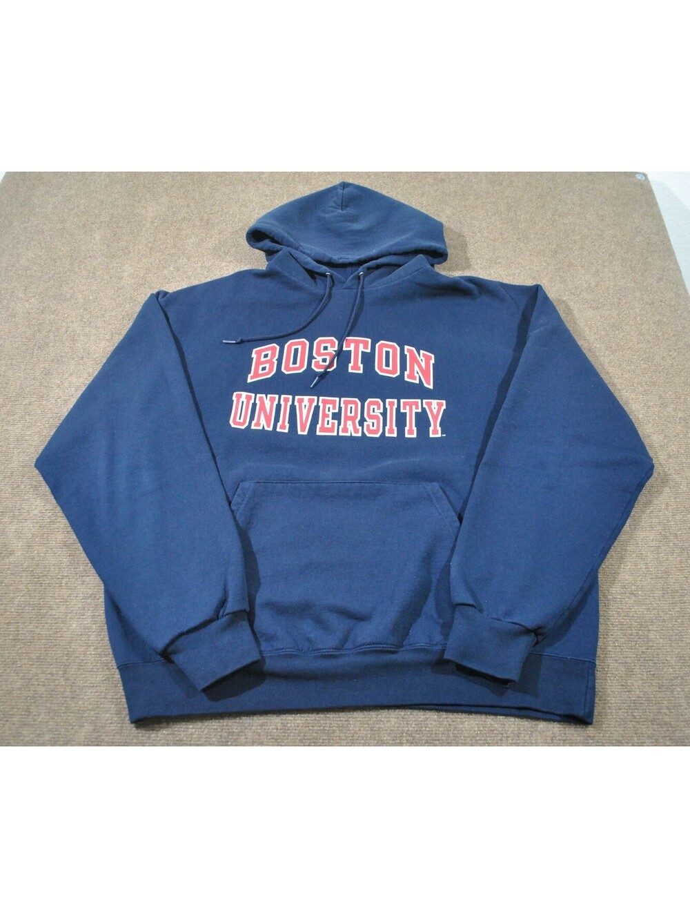 Boston University NCAA Hoody Champion Brand Navy Sweatshirt Size X-Large